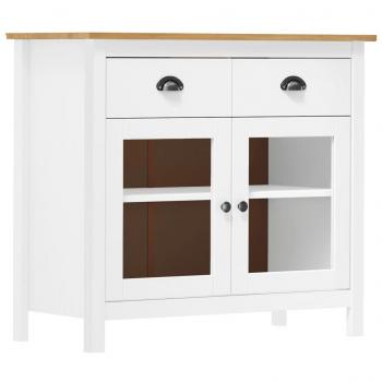 vidaXL Sideboard Hill White 90x40x80 cm Solid Pine Wood