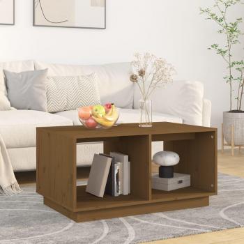 Mesa de centro de madera maciza de pino 80x50x40 cm en color natural, blanco y gris, mesita de salón o comedor, mesa auxiliar de café; también disponible en marrón miel