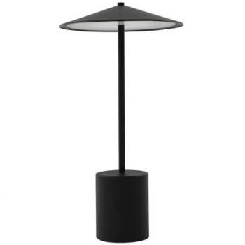 Lámpara de mesa LED recargable Ayva, negra, aluminio, IP44