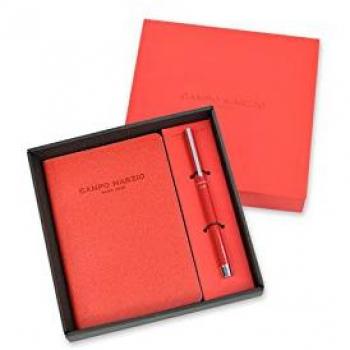 Campo Marzio - Set bolígrafo y diario 11x16, color rojo