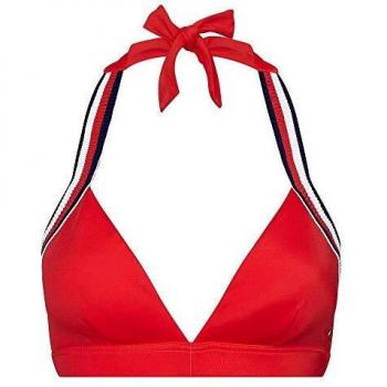 Tommy Hilfiger Women Firma Cinta Triángulo Bikini Top, Deslumbramiento Rojo Deslumbramiento Rojo XS