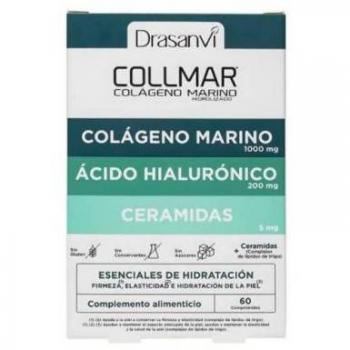 Drasanvi Collmar Esenciales Hidratación 60 Comprimidos - Suplemento alimenticio en forma de comprimidos, formulado para contribuir a la hidratación del organismo, contiene colágeno hidrolizado, ácido hialur