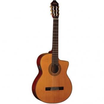 Washburn C64SCE Classical Cutaway Acoustic-Electric Guitar, Natural