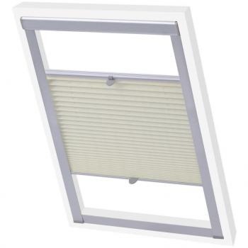 vidaXL Persiana Plisada Crema Tela Resistente Rayos UV para Ventana