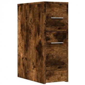 Armario de baño estrecho con ruedas madera roble ahumado