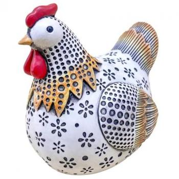Figura de Gallina Roja ORIGEN Home Decor - 13x14x11cm