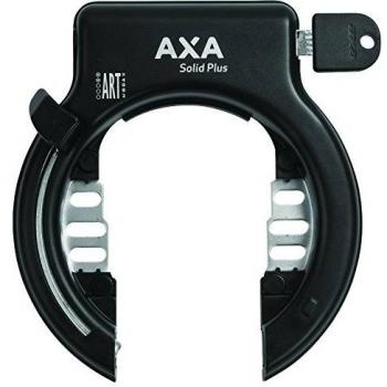Candado de Anillo AXA Solid Plus - Compatible con cadena, color negro, certificado ART**