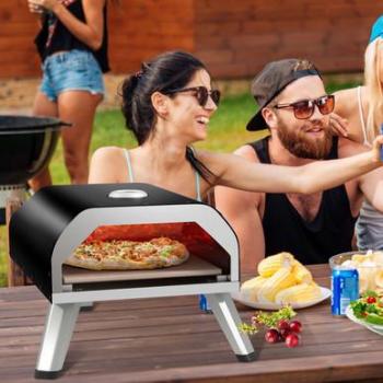 15,000BTU Gas Pizza Oven with Pizza Stone, Cutter, & Peel