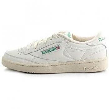 Reebok Club C 85 Vintage Unisex Sneakers - Chalk/Paperwhite/Glen Green - Size 45