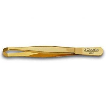 3 Claveles 12246 - Pinza depilar cangrejo 9 cm oro