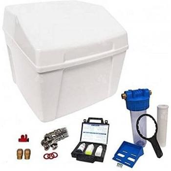 Descalcificador Duplex Compacto Sin Electricidad con Kit de Instalación