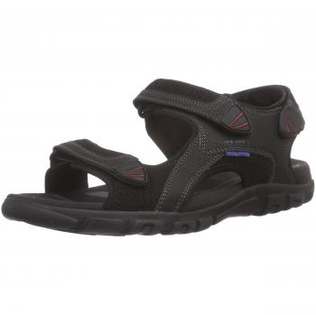 Geox U SANDAL STRADA WF C, Men’s Open Toe Sandals, Black