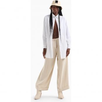 Pantalón de mujer fluido ancho de talle alto negro