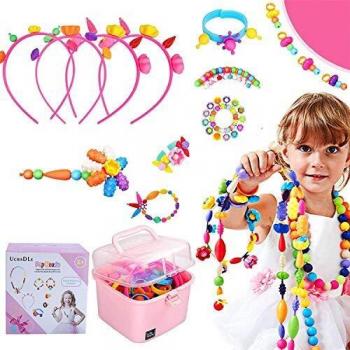 Ucradle Pop Beads, 550pcs Niños Bricolaje Joyería Snap Pop Beads DIY Kit Pulsera Anillo de Collar Juguetes Regalos de Cumpleaños de para 3,4,5,6,7,8 Niños Niñas