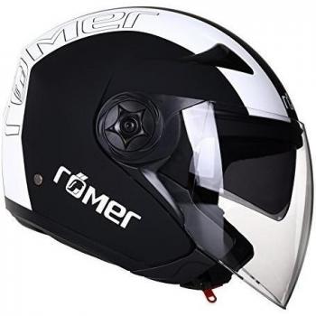 Römer Koblenz Race Casco de Motocicleta, Negro Mate/Blanco, XL