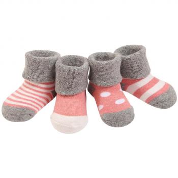 DEBAIJIA 4 Pares Bebé Calcetines Algodón 12-36 Meses Cómodo Grueso Calcetin Niños Niñas Largo Invierno Caliente Rosa