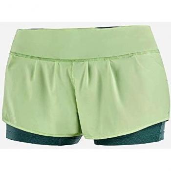 SALOMON Elevate Aero Short Pantalón Corto, Mujer, Seacrest/Balsam Green, XS
