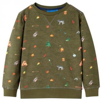 Sudadera Infantil de Manga Larga Escote Redondo Jersey Ropa de Niños Caqui 116