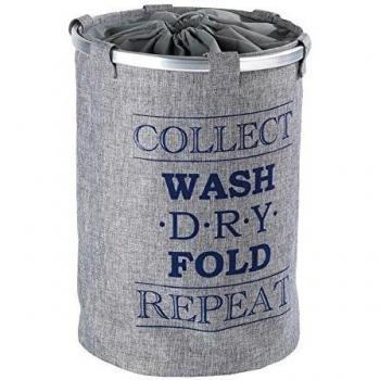 WENKO Pongotodo Ringo gris - cesta para la ropa Capacidad: 68 l, Poliéster, 40 x 54 x 40 cm, Gris