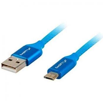 LANBERG CA-USBM-20CU-0030-BL Cable USB Conectores USB Tipo A Macho/Micro USB Tipo B Macho 3M Azul
