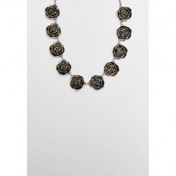Stradivarius Grey Rose Necklace OS