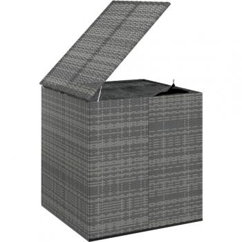 Caja de almacenamiento para cojines de jardín en resina trenzada 100 x 97,5 x 104 cm gris