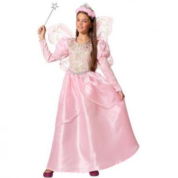 Disfraz de Hada Madrina Rosa con Varita para niña