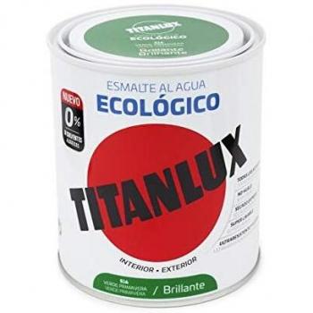 Titanlux - Esmalte Agua Ecologico Brillante, Verde, 750ML