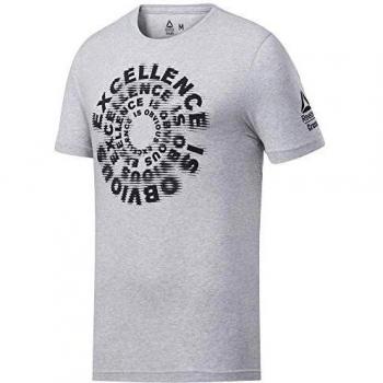 Reebok RC Excellence Is Obvious Graphic tee Camiseta de Manga Corta, Hombre, Gris