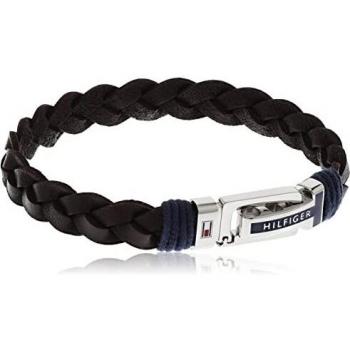 Pulsera Tommy Hilfiger de Cuero Marrón con Cierre de Gancho Ajustable en Acero 2790309