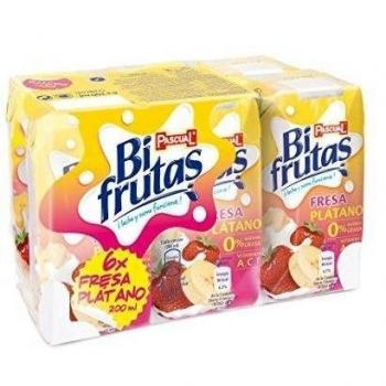 Bifrutas Bebida Refrescante con Leche y Zumo de Frutas, Pack de 6 x 200ml
