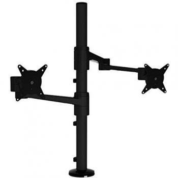Soporte de Monitor Dataflex ViewLite para 2 Monitores, Color Negro, Capacidad de Carga Máxima 16kg (8kg por monitor), Compatible con VESA 75x75/100x100mm