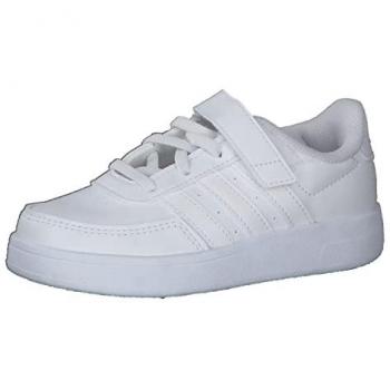 Zapatillas Adidas Breaknet Lifestyle Court Infantil con Cierre Elástico y Correa Superior, Color Blanco y Gris, Talla 29 EU