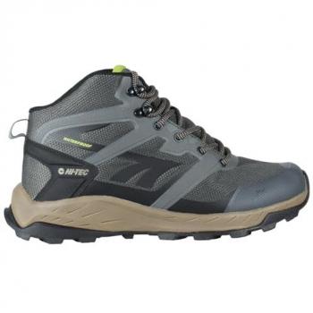 Botas Hi-Tec Toubkal Mid Waterproof Hombre Verde Oliva 44, membrana impermeable, protección contra humedad, lengüeta acolchada, tirador trasero, soporte y confort, agarre superior en montaña