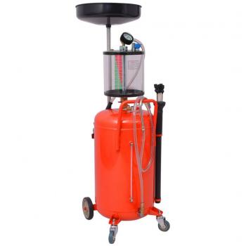 vidaXL Contenedor de Drenaje para Tirar el Aceite Usado 70 Litros de Acero Rojo
