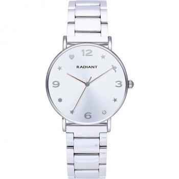 Radiant Cozy RA597201 - Elegante reloj de mujer con correa de acero inoxidable y tonos plateados/grises