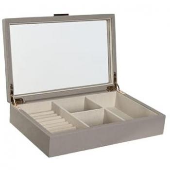 Caja-Joyero Home ESPRIT Beige Cristal 29,5 x 19,5 x 6 cm