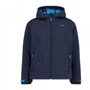 Children's Softshell Jacket with Fixed Hood - Blue Danube, Size 140