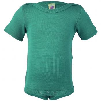 Body corto para bebé Engel de merino y seda color turquesa, talla 50/56