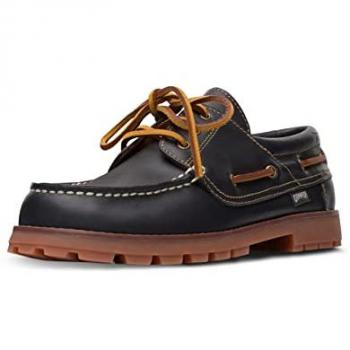 Náuticos de piel Camper Compas para niños, azul, cordones, talla 39