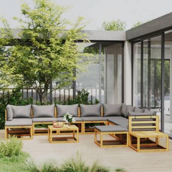 12-Piece Solid Acacia Wood Garden Lounge Set with Cushions