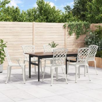 vidaXL Garden Chairs 6 pcs Cast Aluminium White