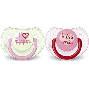 Philips Avent Classic Text Pacifiers 6-18 Months, Pack of 2