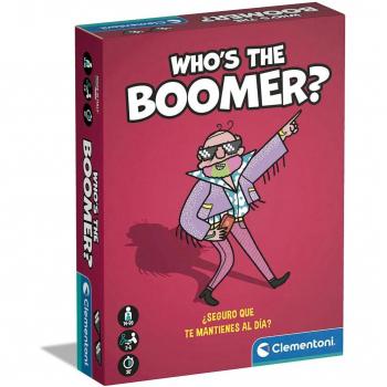 Juego de mesa Who’s The Boomer - Juego de preguntas y respuestas, diseñado para grupos, con temática generacional, incluye tarjetas con preguntas sobre cultura pop y eventos históricos, fomenta la interacción social y el entretenimiento familiar