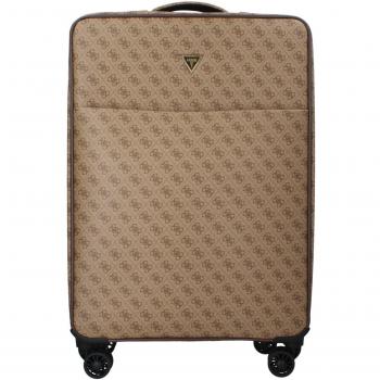 Guess Vezzola Medium Spinner Trolley 4-Wheel Travel Bag in Beige/Brown