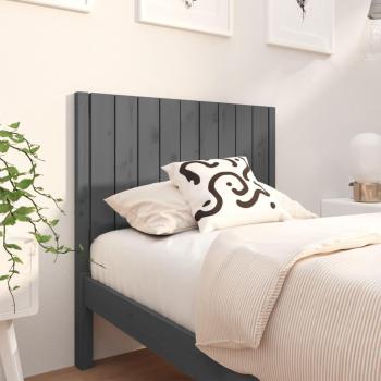 Cabecero de cama gris 95,5x4x100 cm madera maciza de pino