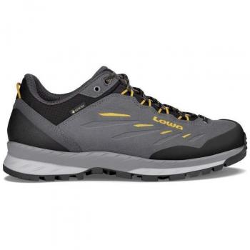 Lowa Delago GTX Low Suede Men's Approach Hiking Shoes - Grey/Asphalt Mango