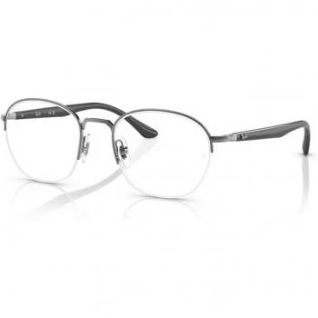 Ray-Ban RX6487 2502 Unisex Square Eyeglasses Gunmetal Size 50 with Blue Light Block Available