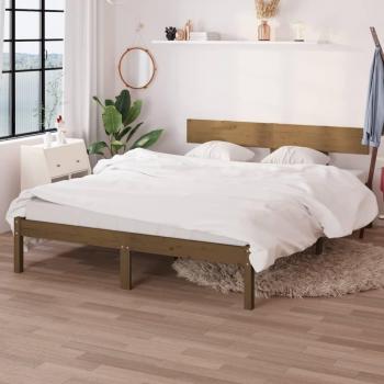 Cama sin colchón de madera de pino bar 120x200 cm color marrón miel