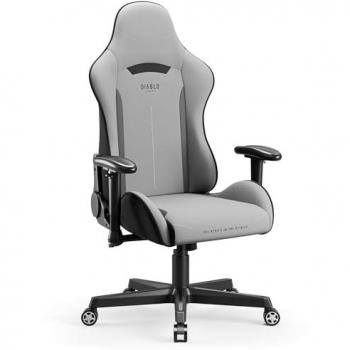 Silla Gaming Diablo X-ST4RTER Ergonomica Gris con Cubierta de Tela y Apoyabrazos 2D